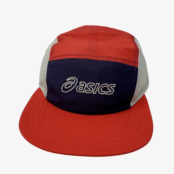 Asics Other - Asics Hat Cap Strap Back One Size 5 Panel Running Mens Coral Reef Purple